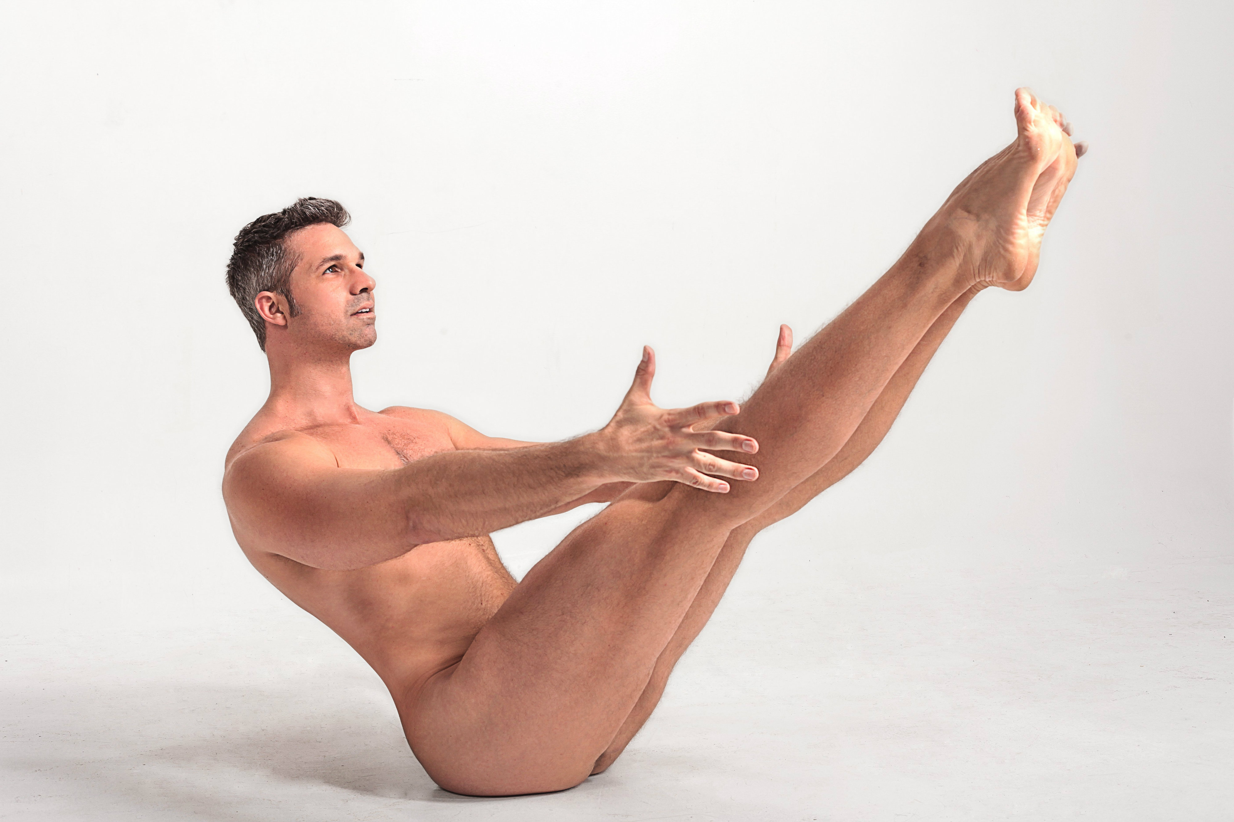 Nude yoga guy